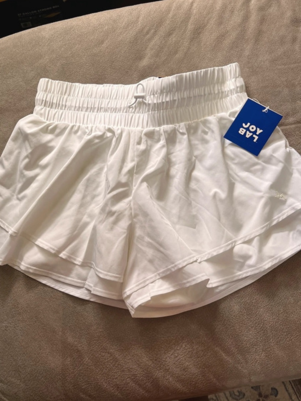 JoyLab White Layered Athletic Skort with Elastic Waist